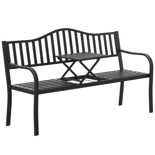 Banca de gradina metalica cu masuta de cafea, 150 cm, Lean 29324