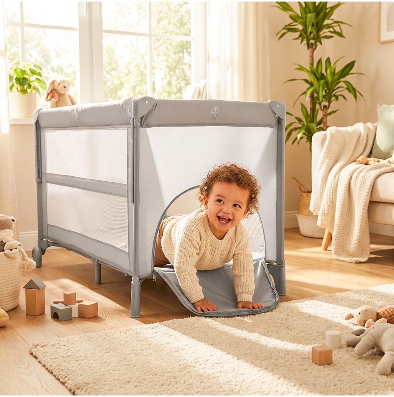 Patut pliabil de calatorie, 60 x 120 cm, gri, MalPlay 113842