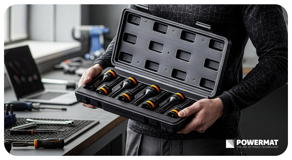 Set chei tubulare de impact PM-ZNU-518T, 8 bucati, Powermat PM1384