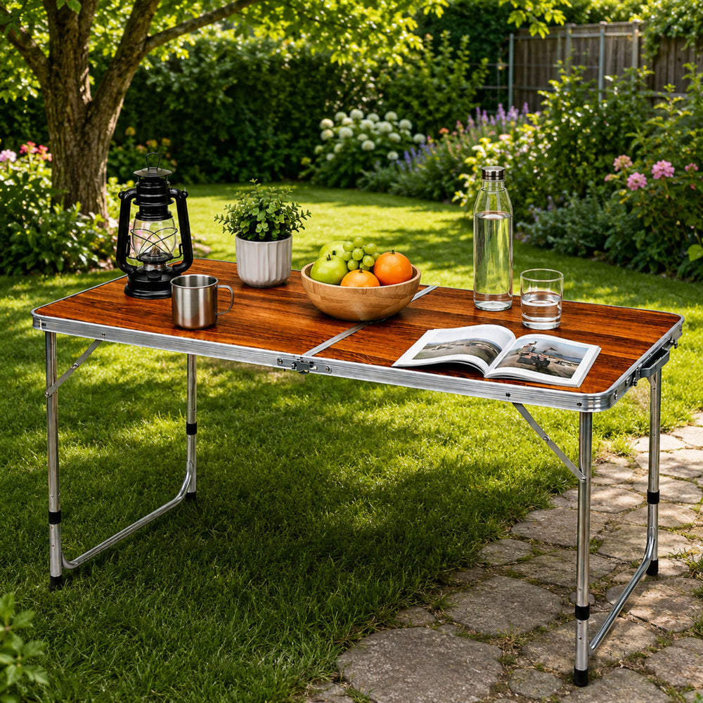 Masa pliabila pentru camping, 120 x 60 x 55-70 cm, Lean 32360
