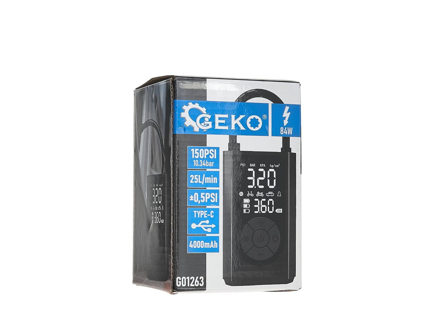 Mini compesor auto portabil 4000mAh 84W, Geko G01263