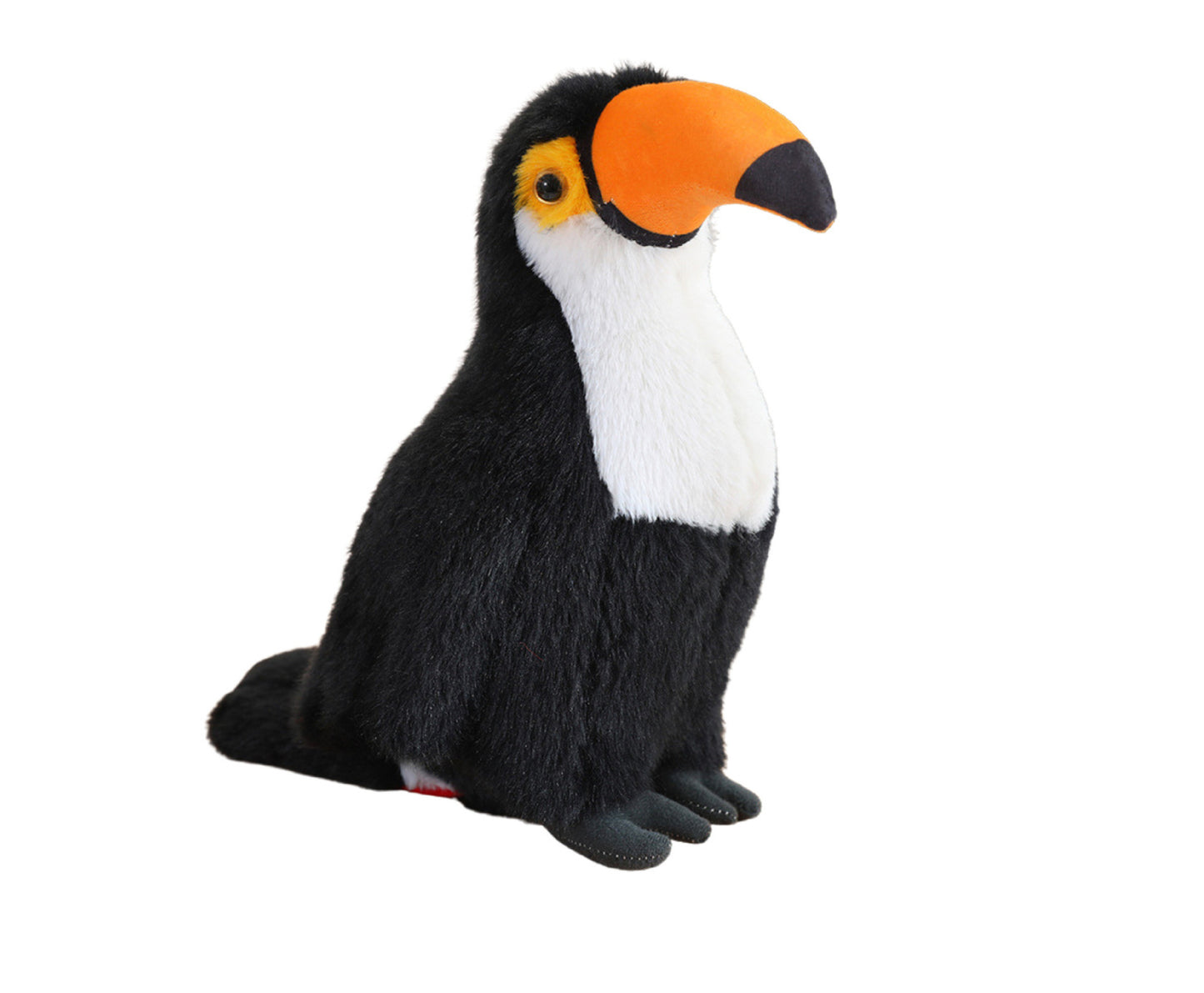 Tucan de plus, negru / alb / portocaliu, 30 cm, Lean 13819