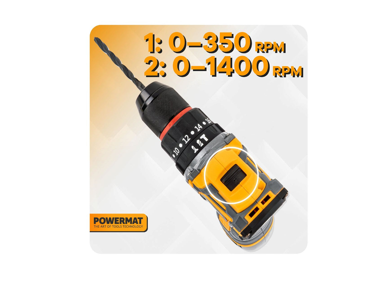 Masina de gaurit si insurubat cu acumulator PM-WA-16.8V-1.5M, Powermat PM1412