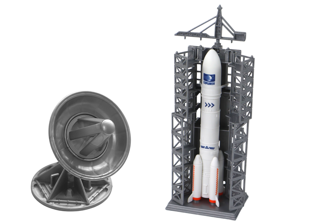 Set nava spatiala cu astronaut, 34 x 21 x 8 cm, alb, Lean 16576