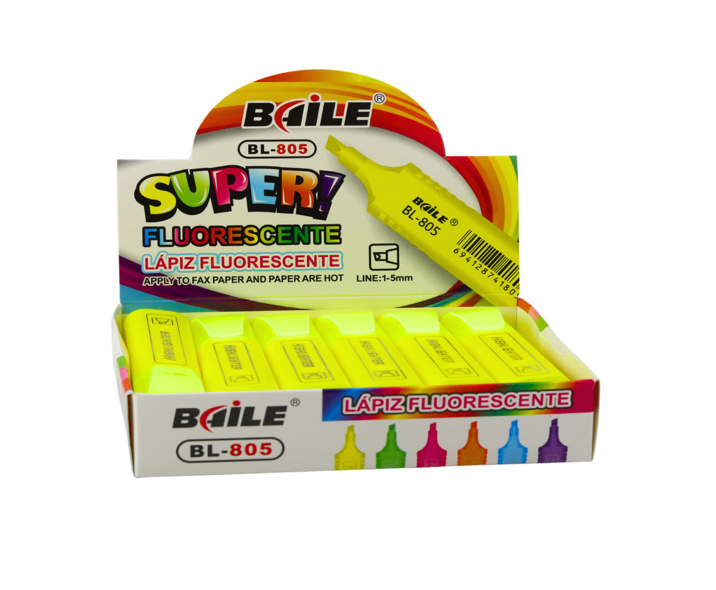 Marker evidentiator pentru notite, galben neon, Lean 21515