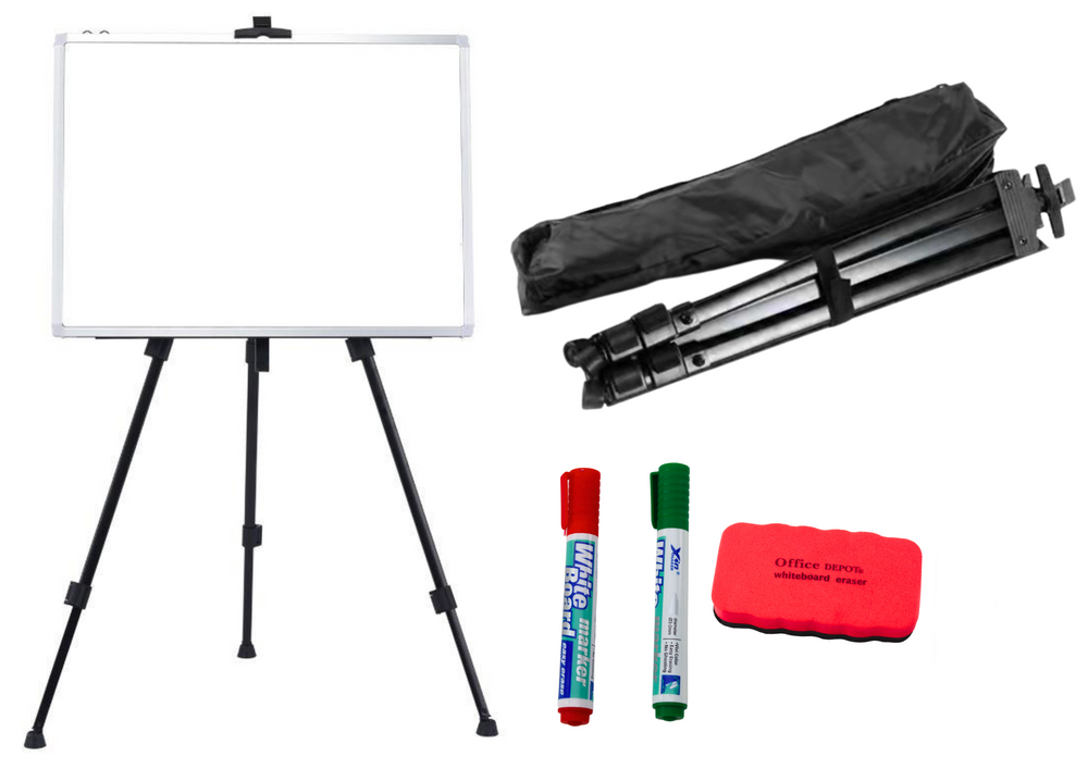 Tabla magnetica pe suport, 4 markere, 12 magneti, negru, Lean 20765