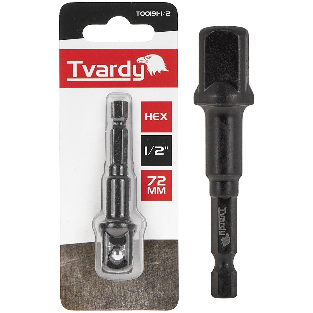 Adaptor biti de impact 1 / 2", 75 mm, Tvardy T00191-1/2