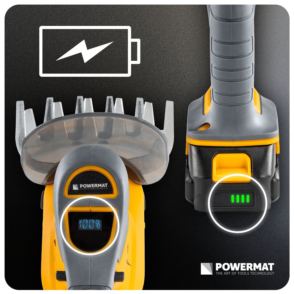 Foarfeca electrica pentru arbusti si gard viu cu acumulator PM-ANTK-21VM, 2 Ah, 21 V, Powermat PM1630