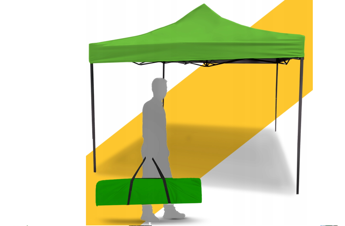 Cort pavilion cu 3 pereti, verde, 3 x 3 m, MalTec 112813