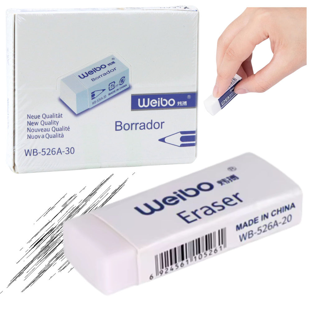 Radiera alba pentru scoala / birou WB-526A, 4 cm, Lean 22411