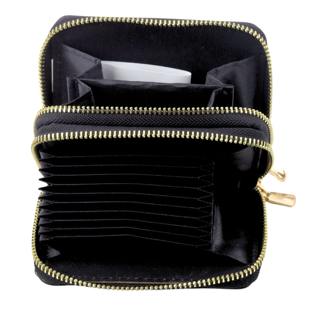 Portofel cu 2 compartimente, motiv Capybara, negru, 12.5 x 8.5 x 4.5 cm, negru, Lean 27558
