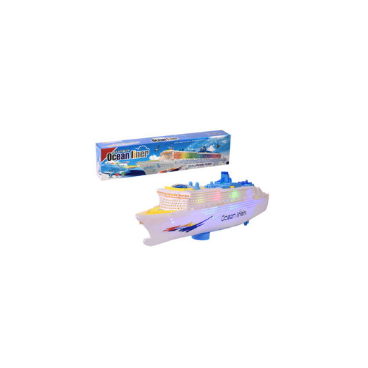 Vapor de croaziera interactiv cu lumini si sunete, 50 x 11 x 6 cm, alb, Lean 20483