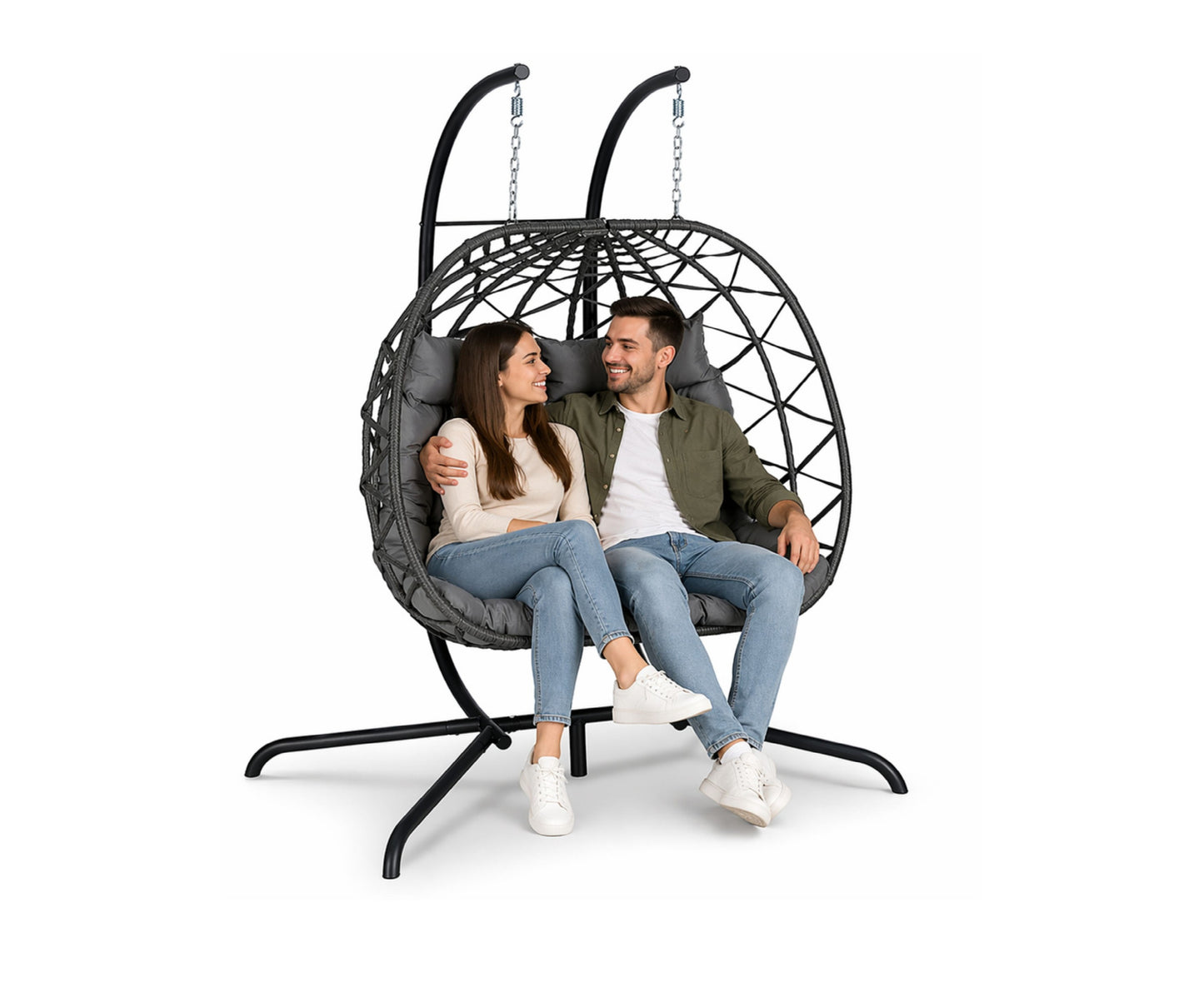 Leagan balansoar suspendat cu 2 locuri Cocoon, negru, Lean 30647