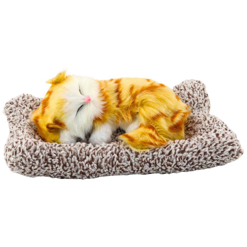 Figurina decorativa Pisica somnoroasa cu sunete, 18 x 15 cm, Lean 27894