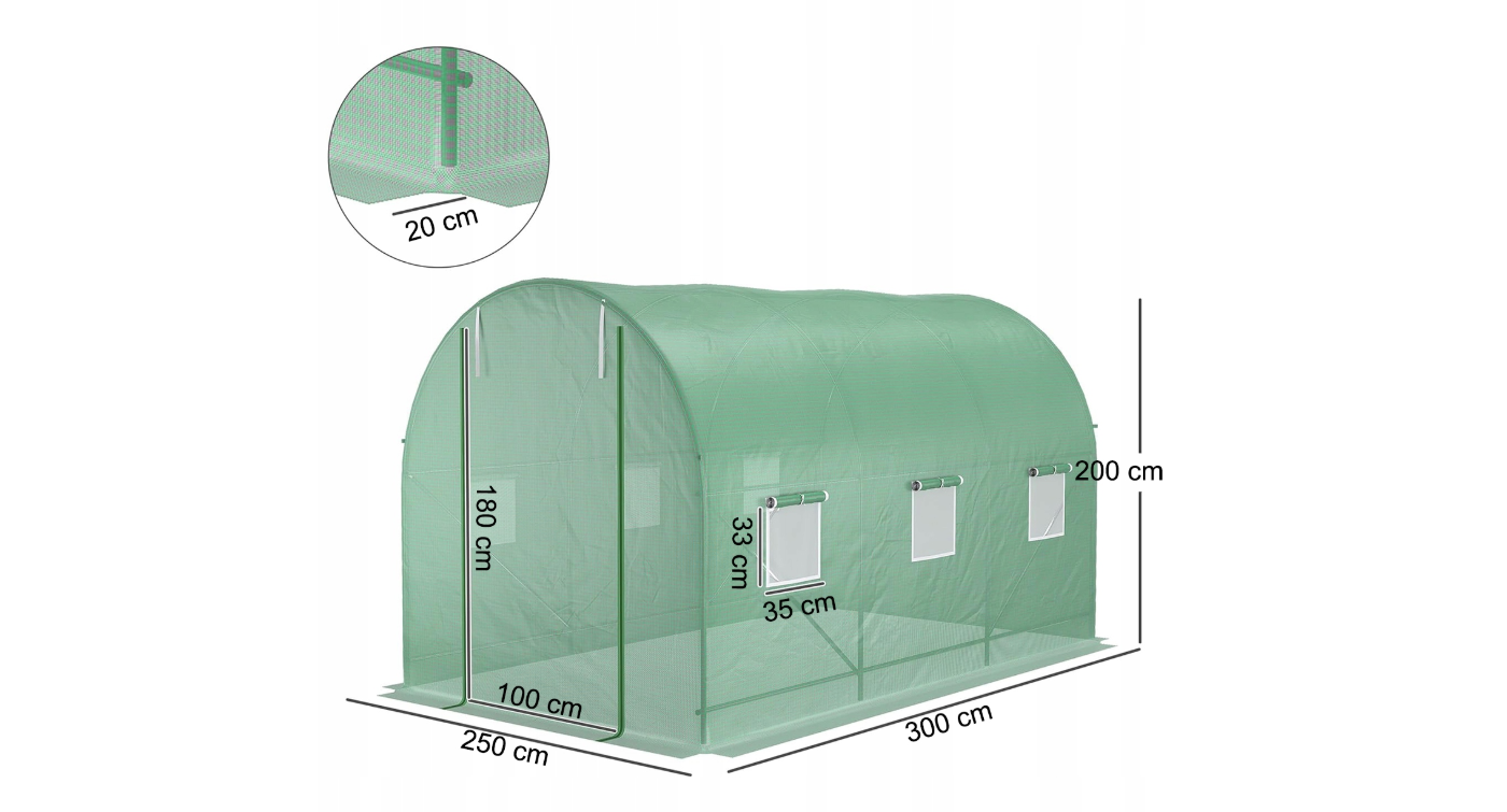 Sera de gradina Sunwaal, 2,5 x 3 x 2 m, MalTec 111368