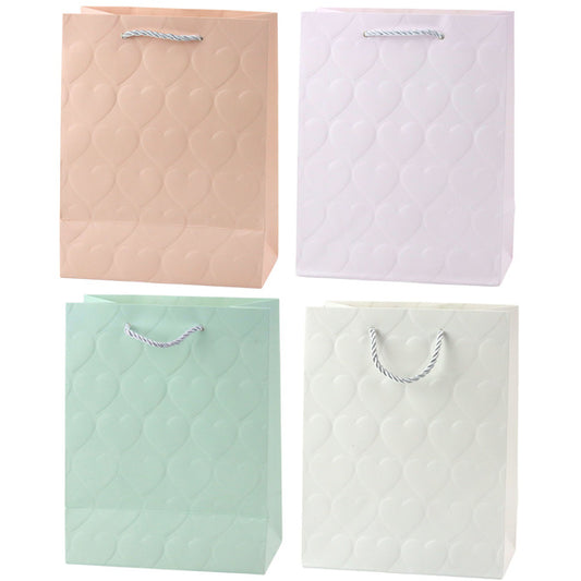 Punga de cadou cu inimioare in relief, 23 x 18 x 10,5 cm, Lean 22261