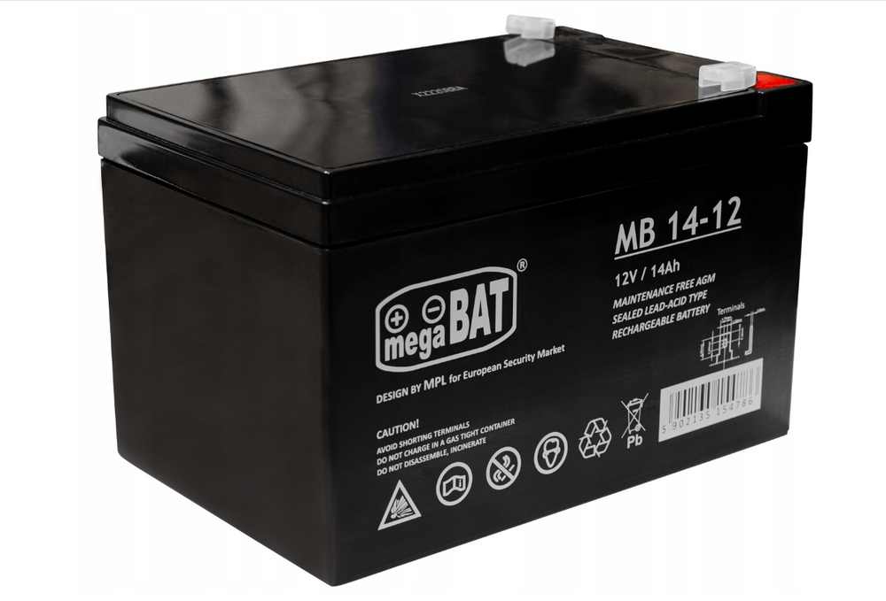 Baterie auto pentru masinute electrice, 12 V, 14 Ah, 15 x 9.5 x 9.5 cm, negru, Lean 5535
