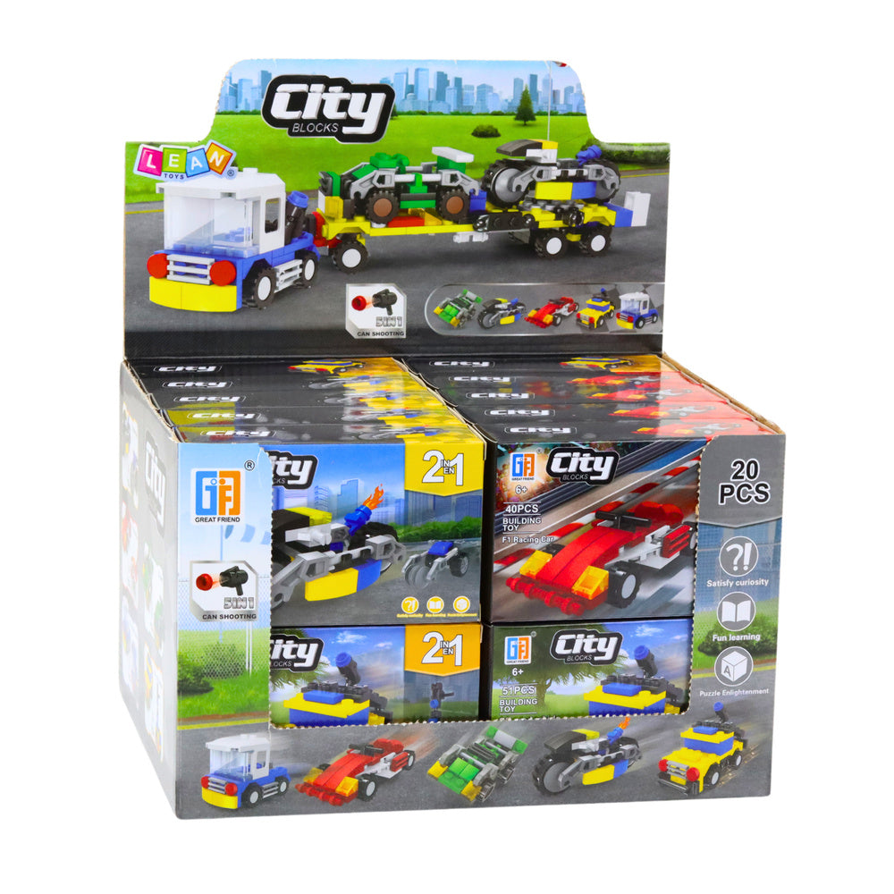 Set creativ 2 in 1 cu vehicule, 13 x 8.5 x 4 cm, Lean 24566