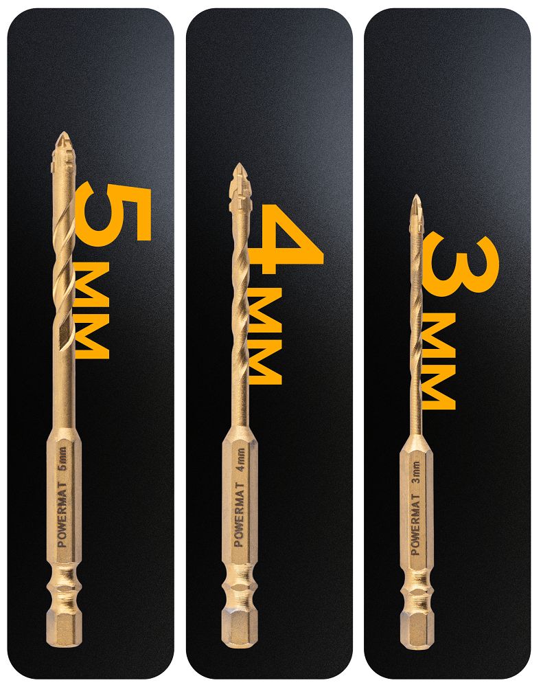 Set burghie pentru sticla PM-ZWSC-7T, 3-12 mm, 7 bucati, Powermat PM1462