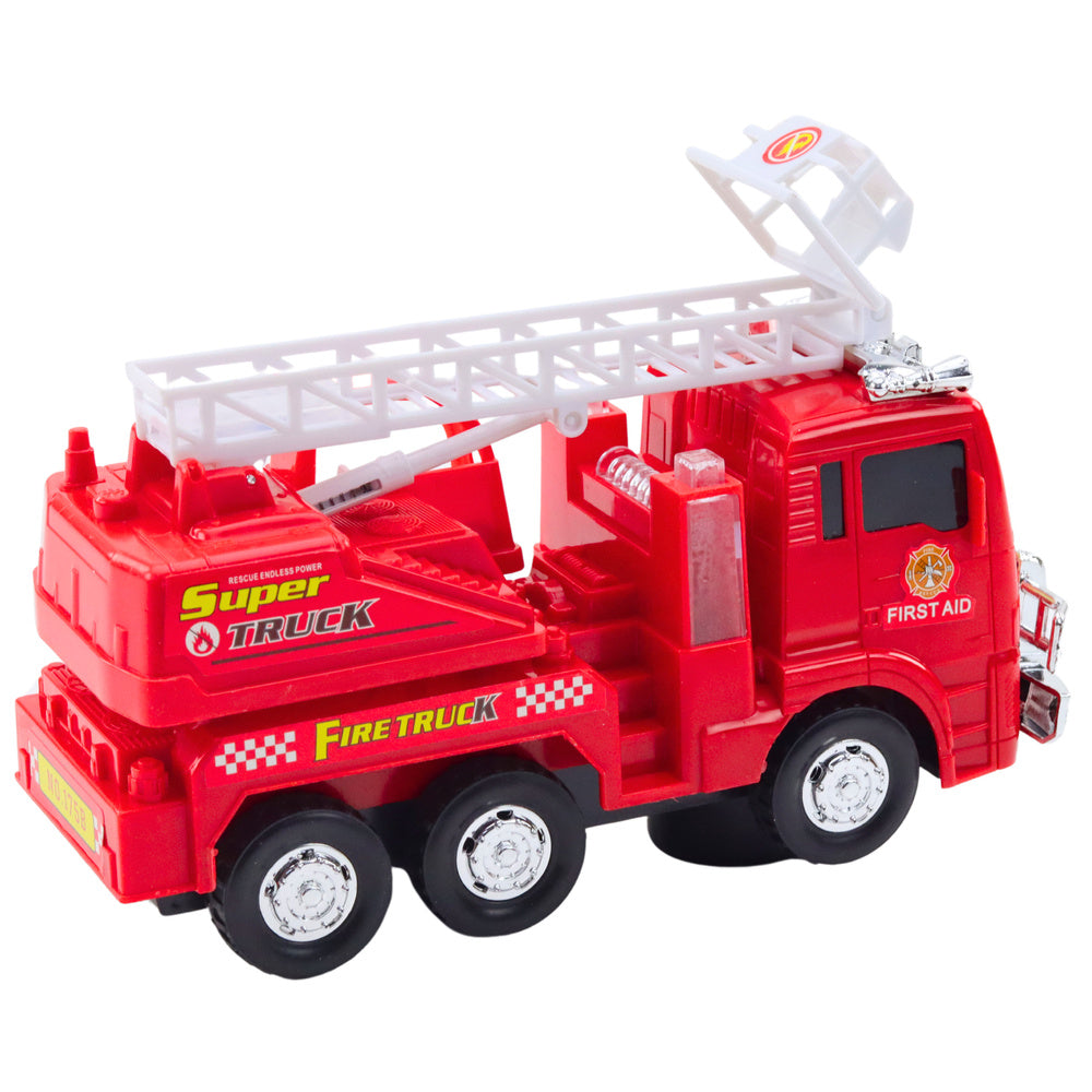 Masinuta pompieri cu scara mobila, lumini si sunete, rosu, 23.5 x 13 x 8.5 cm, Lean 24788