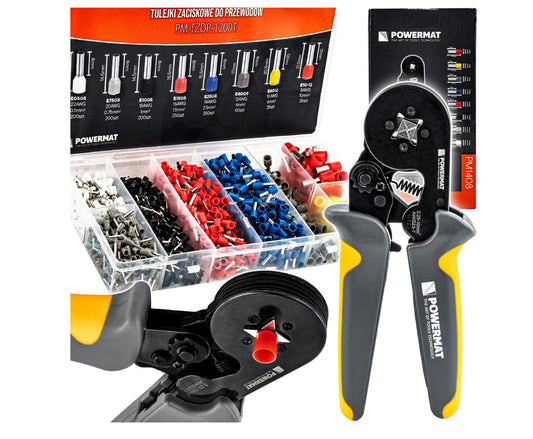 Set cleste pentru sertizare cu mansoane PM-ZDTK-175T, 1200 bucati, Powermat PM1408