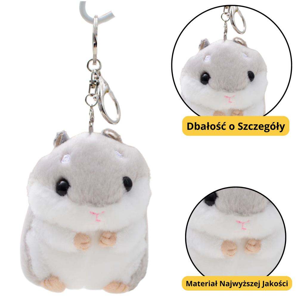 Breloc de plus, gri, 10 x 9 x 6 cm, Lean 13793