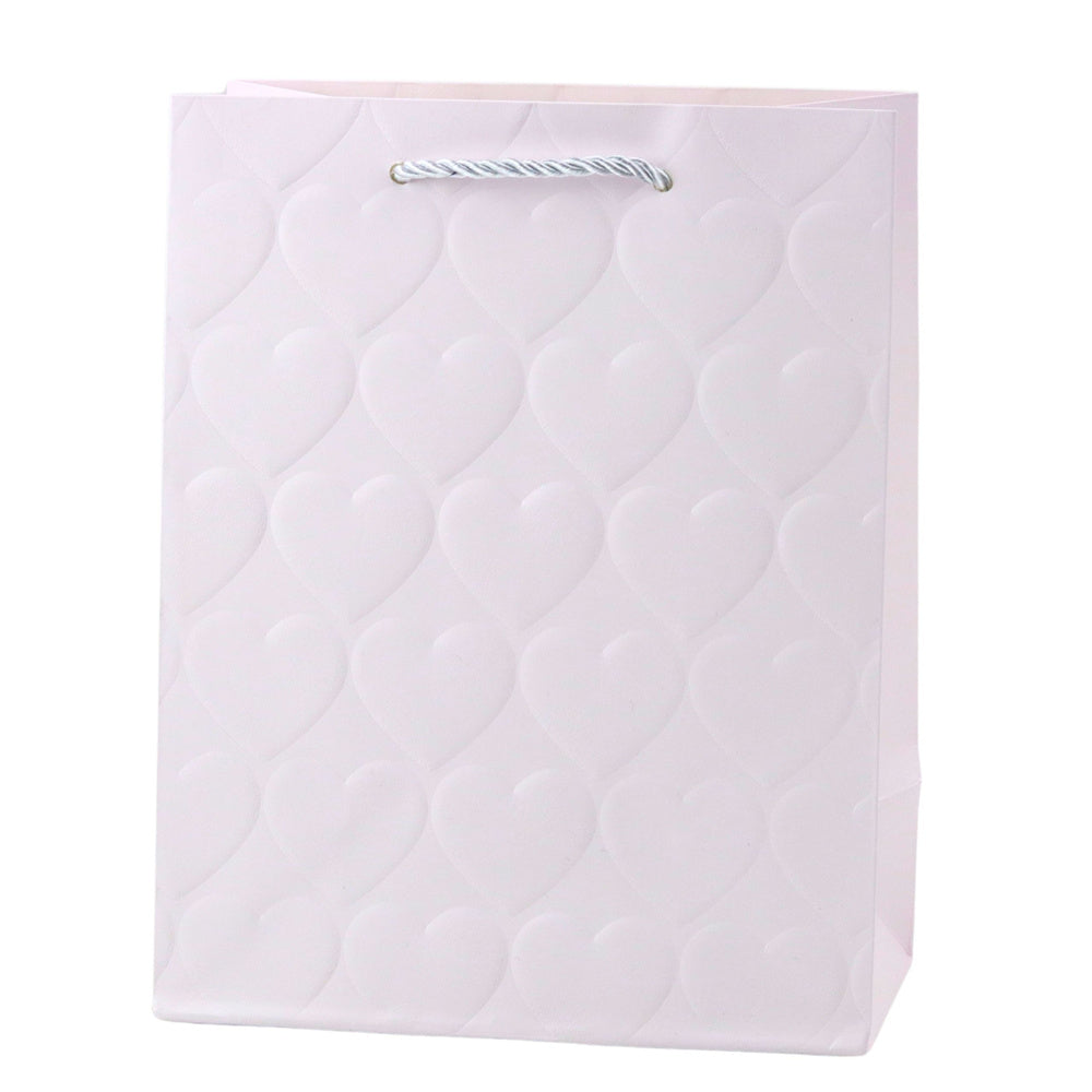 Punga de cadou cu inimioare in relief, 23 x 18 x 10,5 cm, Lean 22261