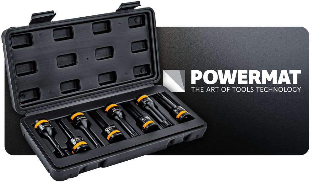 Set chei tubulare de impact PM-ZNU-518T, 8 bucati, Powermat PM1384