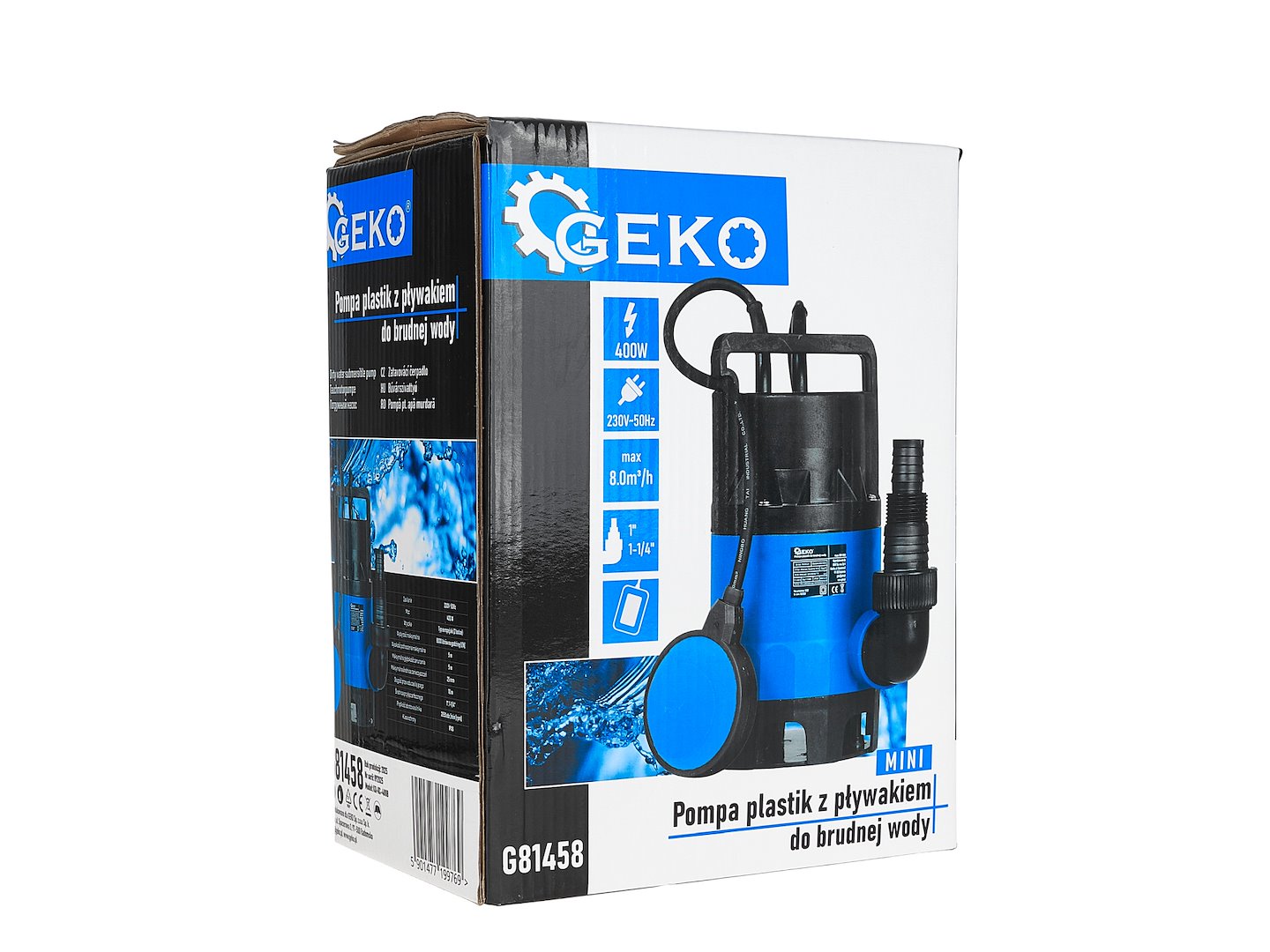 Mini pompa submersibila cu tocator pentru apa murdara, 400 W, Geko G81458