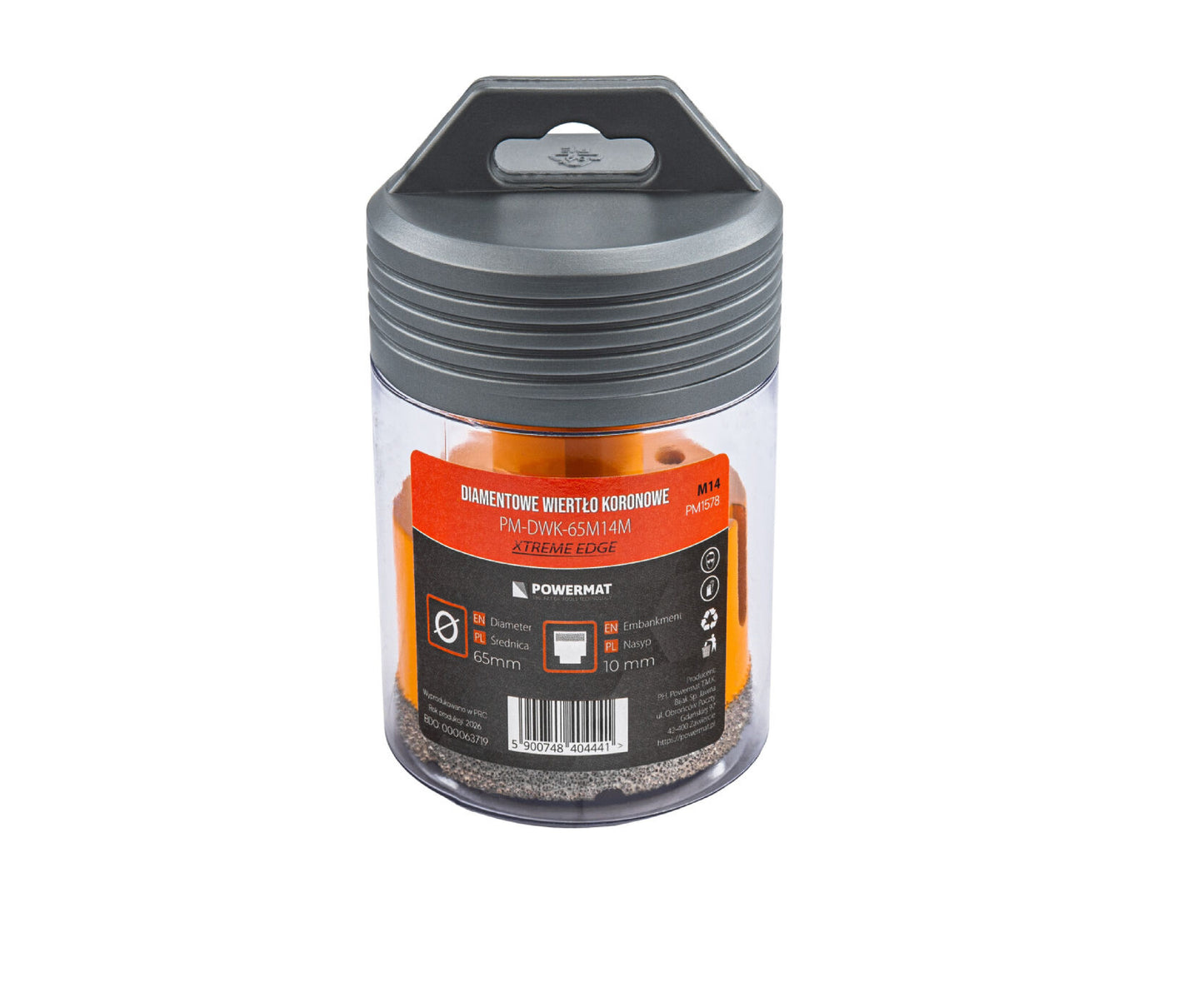 Carota diamantata pentru ceramica PM-DWK-65M14M, 65 mm, Powermat PM1578