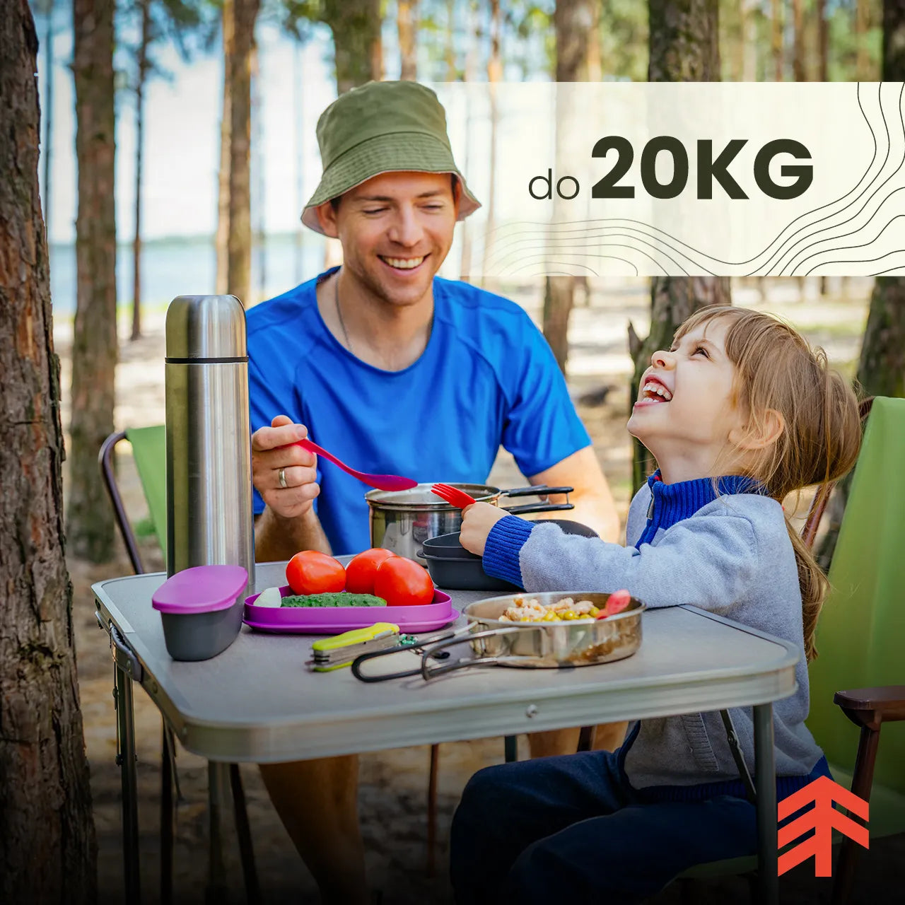 Masa pliabila pentru camping, 80 x 60 x 70 cm, MalTec 112757
