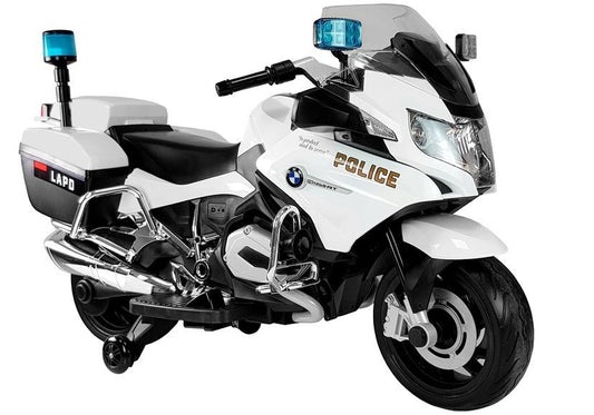 Motocicleta de politie cu bateriiBMW R1200, alb, 119x71x39cm, Lean 2818