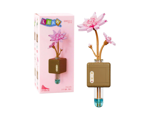 Set de constructie floare de lotus roz, 376 elemente, Lean 26698
