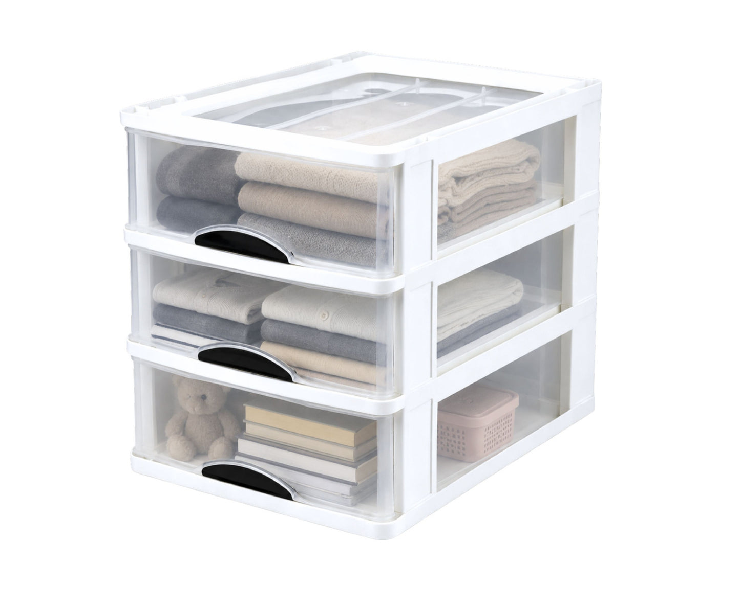 Organizator multifunctional cu 3 sertare, alb, Lean 30858