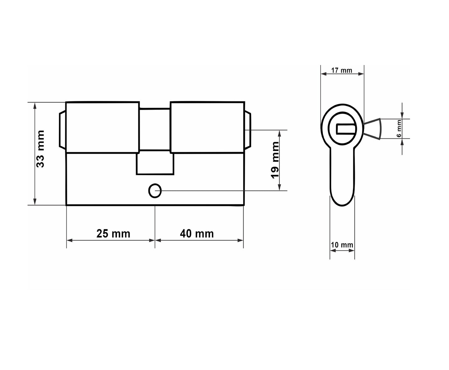 Butuc aluminiu Brass, 25 / 40 mm, Tvardy T01303