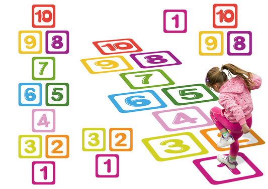 Set stickere decorative educationale cu numere 1-10, PVC, 20 x 20 cm, Lean 20919