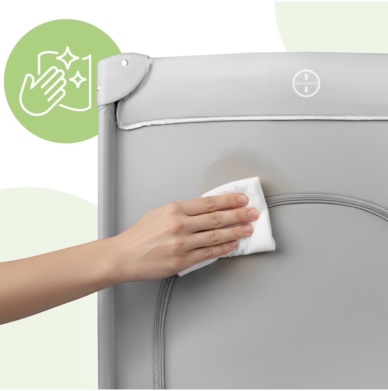 Patut pliabil pentru bebelusi, 125 x 65.5 x 76 cm, MalPlay 113164