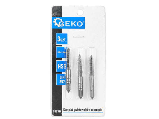 Set tarozi pentru filetare manuala, M5 x 0.8mm, 3 bucati, Geko G38317