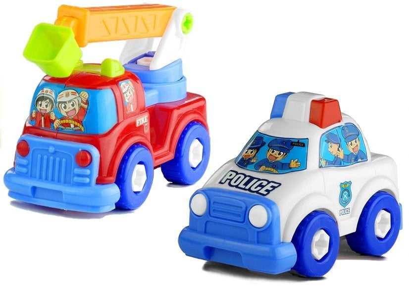 Set auto de jucarie Politie, Pompieri, Remorca, Lean 3552
