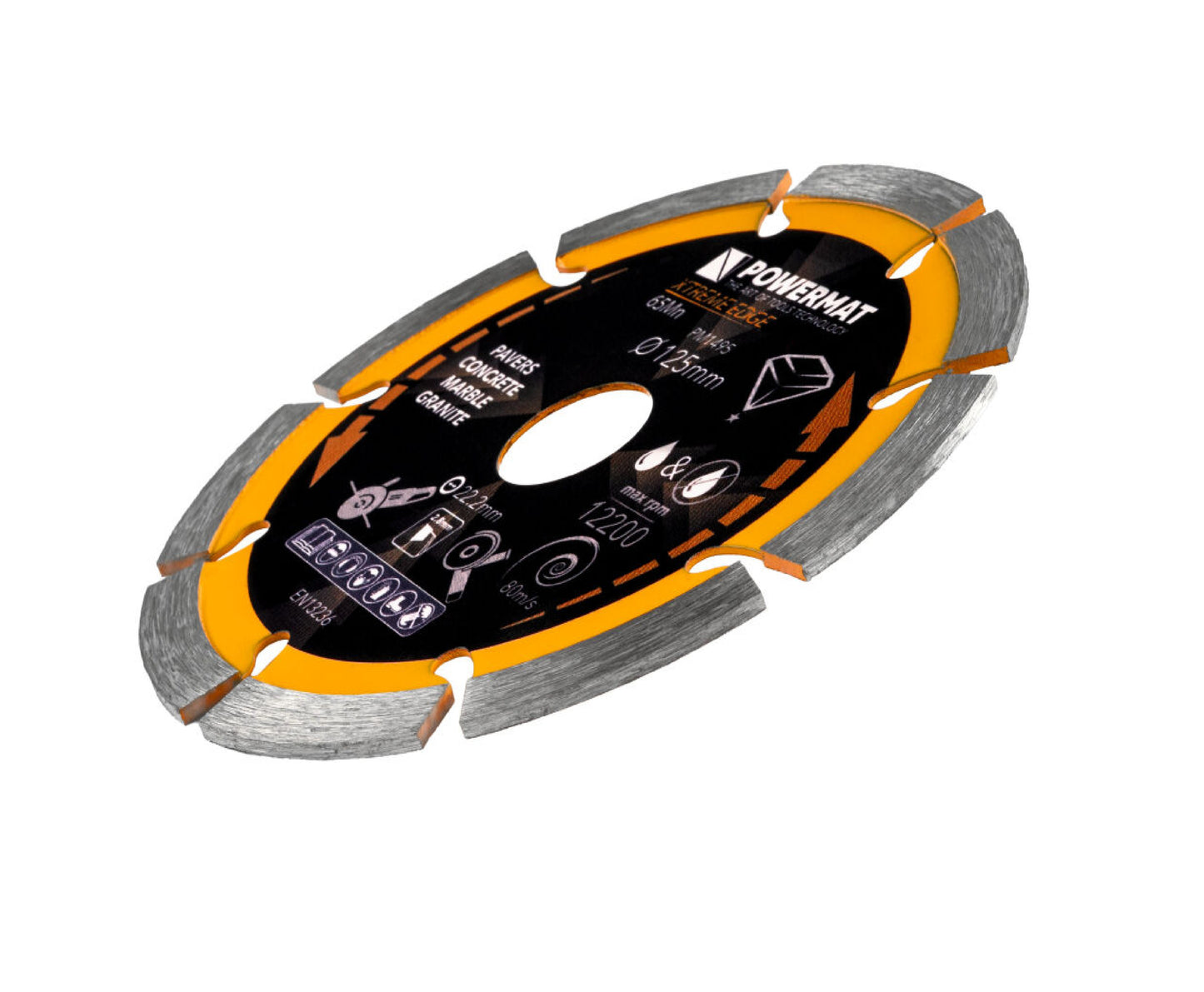Disc diamantat segmentat PM-TDCS-1253T, 125 mm, Powermat PM1495