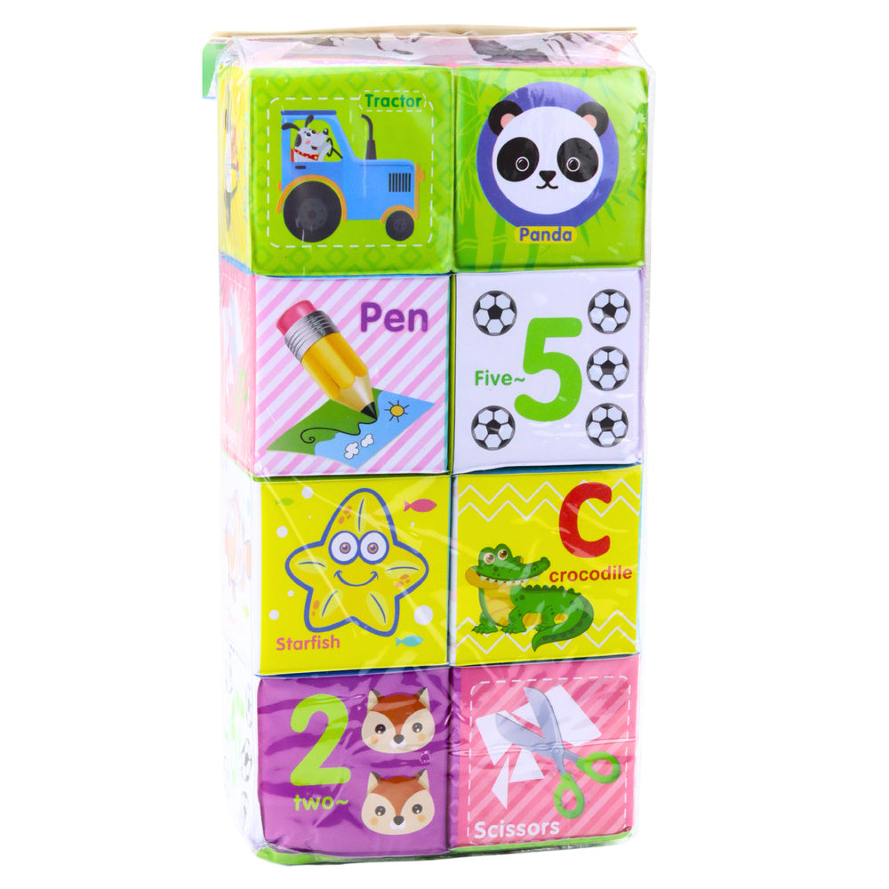 Set 8 cuburi moi educative, multicolor, 6 x 6 cm, Lean 22885