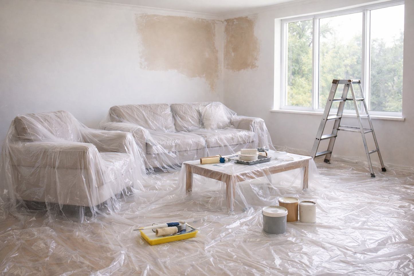 Folie de protectie standard pentru vopsit, 4 x 5 m, Geko G66385