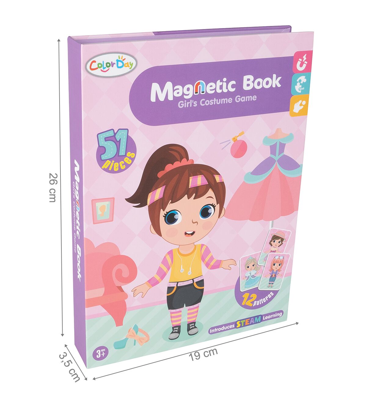 Puzzle magnetic Dress Up, 51 piese magnetice, MalPlay 109828