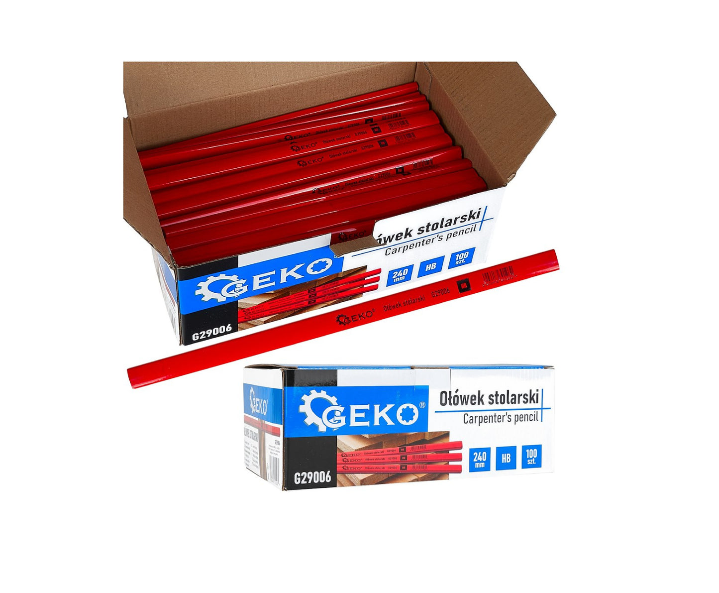 Set creioane de tamplarie HB, 240 mm, 100 bucati, Geko G29006