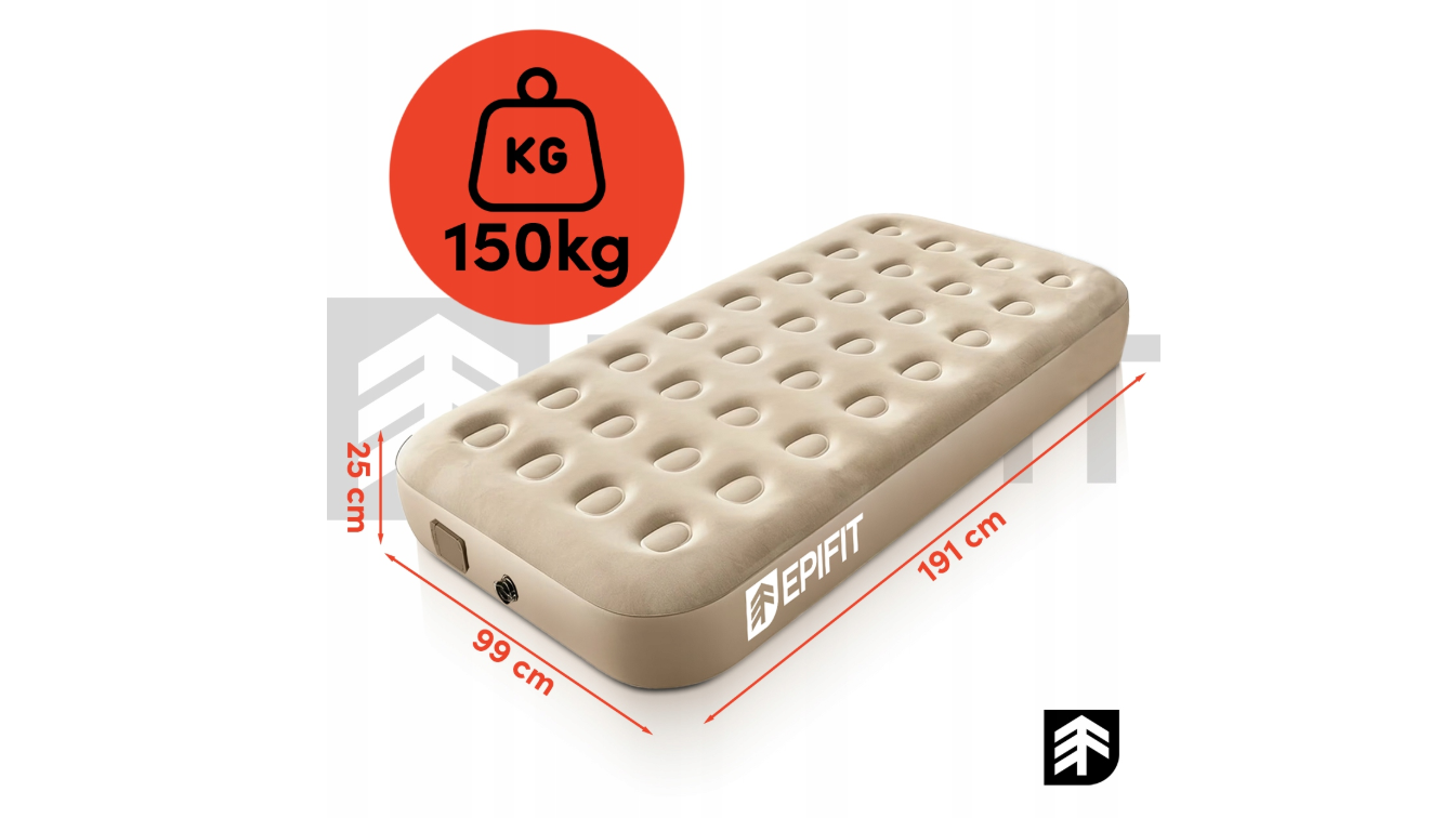 Saltea gonflabila cu pompa electrica Epifit, capacitate maxima 150 kg, bej, MalTec 114245