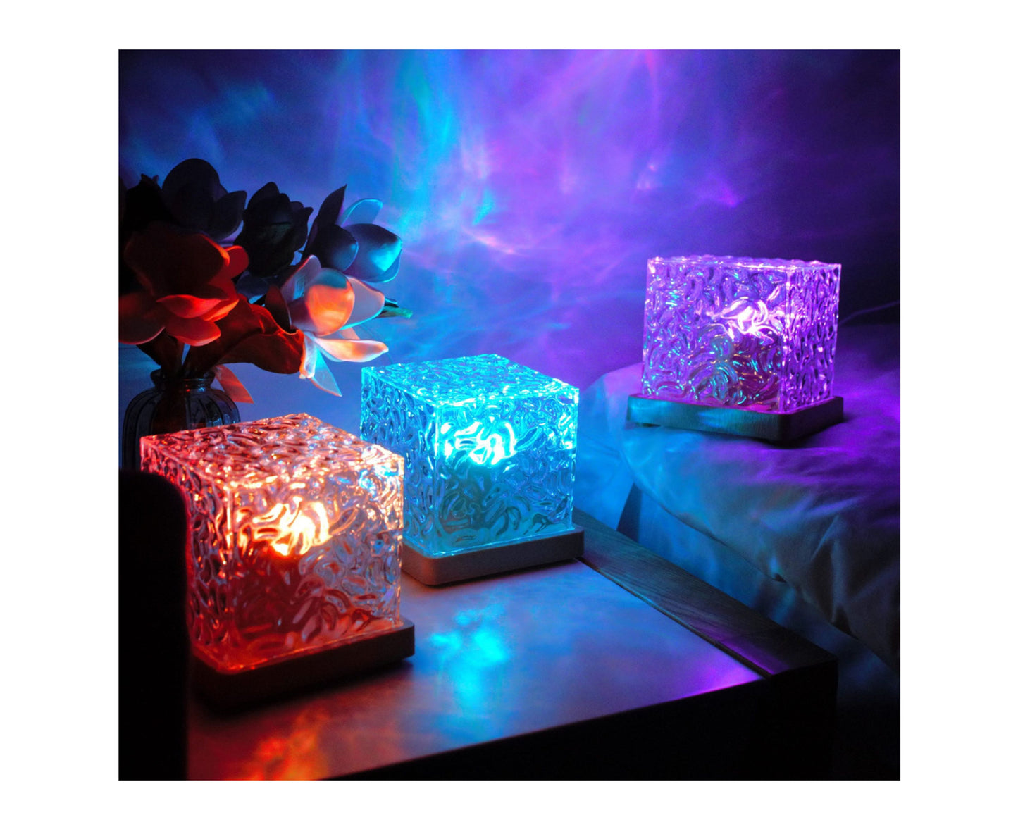 Lampa de veghe LED cu 16 culori RGB, telecomanda, 11.5 x 11.5 cm, Lean 27710