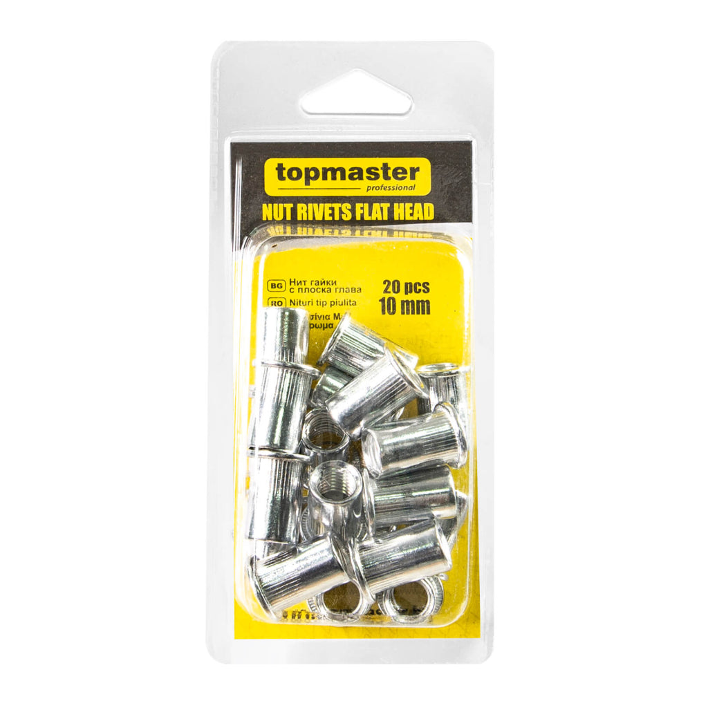 Set piulite nituibile, diametru 10 mm, 20 bucati, Topmaster 511159