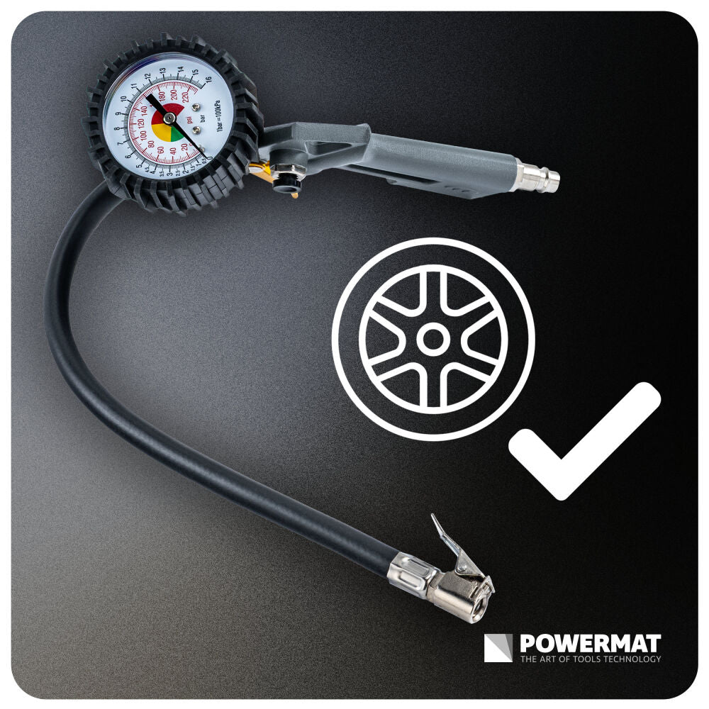 Manometru pentru pistol de umflare PM-PDPM-2T, 75 mm, Powermat PM1543