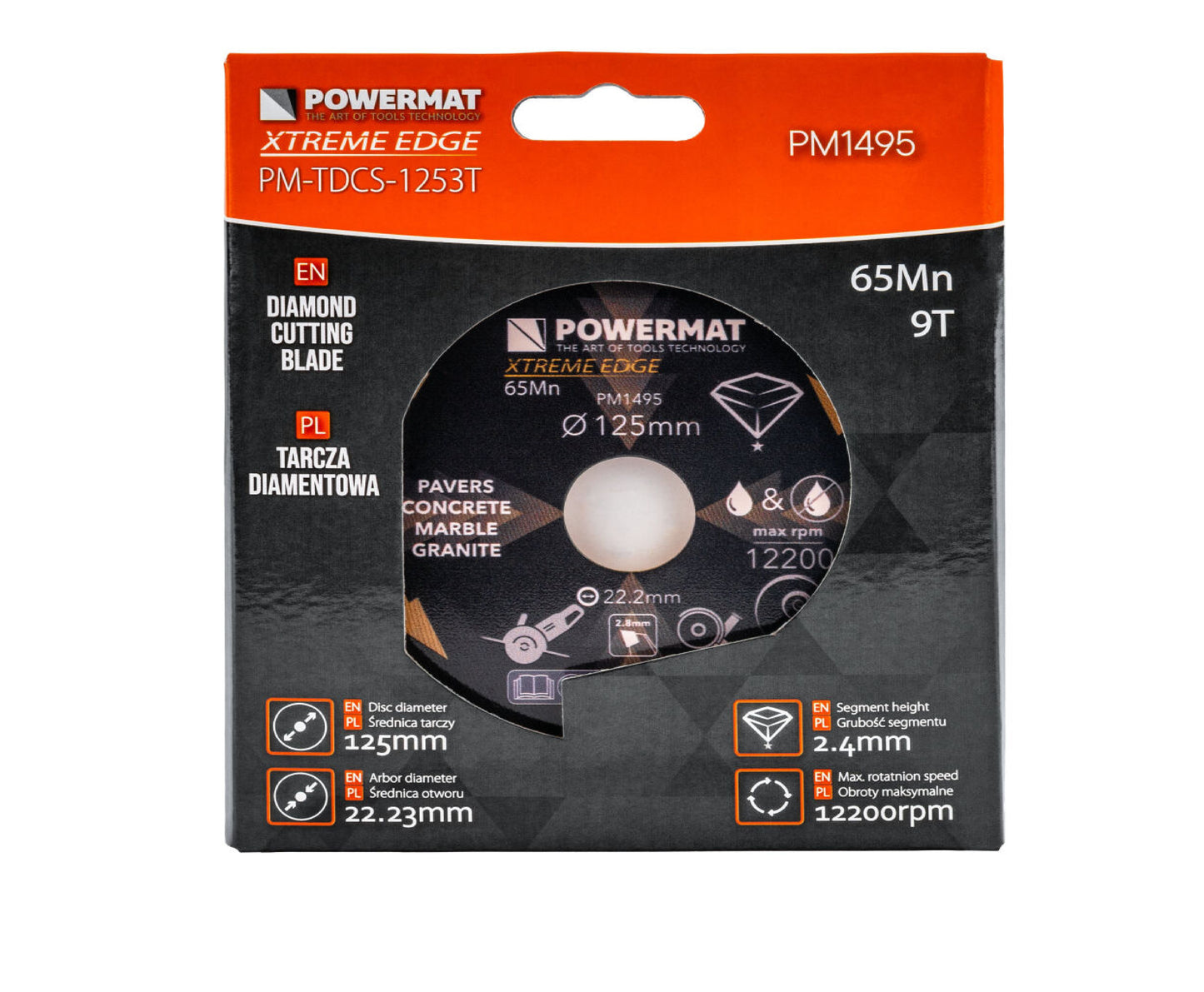 Disc diamantat segmentat PM-TDCS-1253T, 125 mm, Powermat PM1495