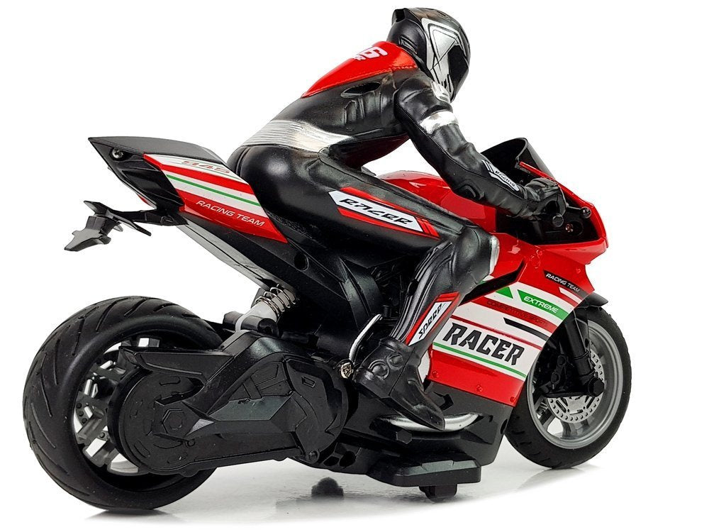 Motocicleta rosie sport cu telecomanda, Lean 9071